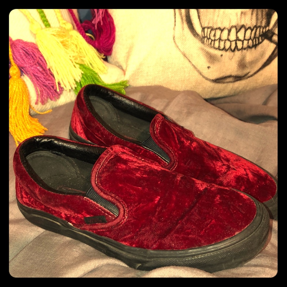 Red Velvet VANS Slip On 6.5 US Women size US Men 5